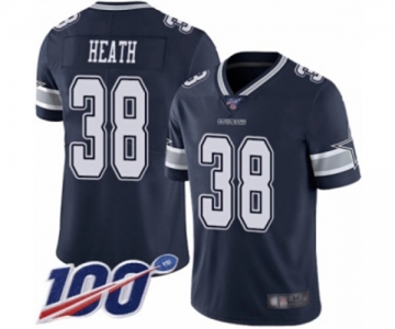 Men's Dallas Cowboys #38 Jeff Heath Navy Blue Team Color Vapor Untouchable Limited Player 100th Season Football Jersey