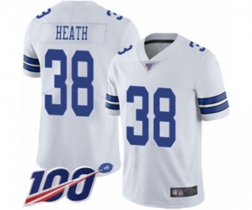 Men's Dallas Cowboys #38 Jeff Heath White Vapor Untouchable Limited Player 100th Season Football Jersey