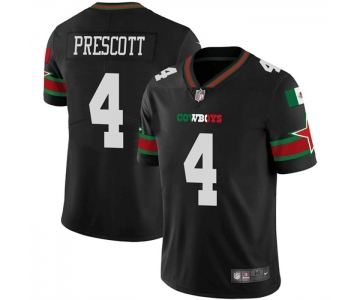 Men's Dallas Cowboys #4 Dak Prescott Black Mexico Vapor Limited Stitched Football Jersey