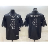 Men's Dallas Cowboys #4 Dak Prescott Black With 1960 Patch Limited Stitched Football Jersey