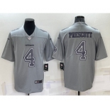 Men's Dallas Cowboys #4 Dak Prescott LOGO Grey Atmosphere Fashion 2022 Vapor Untouchable Stitched Nike Limited Jersey