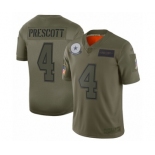 Men's Dallas Cowboys #4 Dak Prescott Limited Camo 2019 Salute to Service Football Jersey