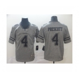 Men's Dallas Cowboys #4 Dak Prescott Limited Gray Rush Gridiron Football Jersey