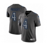 Men's Dallas Cowboys #4 Dak Prescott Limited Gray Static Fashion Limited Football Jersey