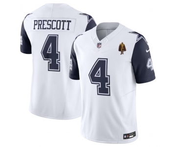 Men's Dallas Cowboys #4 Dak Prescott Navy 2023 F.U.S.E. With Walter Payton Patch Alternate Vapor Limited Football Stitched Jersey