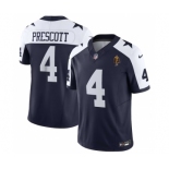 Men's Dallas Cowboys #4 Dak Prescott Navy 2023 F.U.S.E. With Walter Payton Patch Thanksgiving Limited Football Stitched Jersey