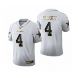 Men's Dallas Cowboys #4 Dak Prescott White Golden Edition Limited Football Jersey