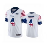 Men's Dallas Cowboys #4 Dak Prescott White Independence Day Limited Football Jersey