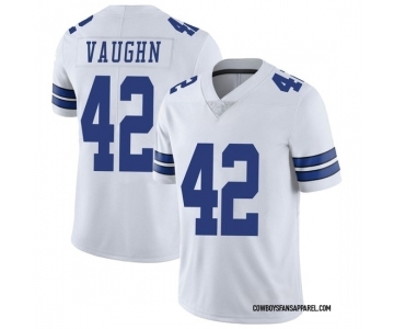 Men's Dallas Cowboys #42 Deuce Vaughn White Vapor Limited Stitched Jersey