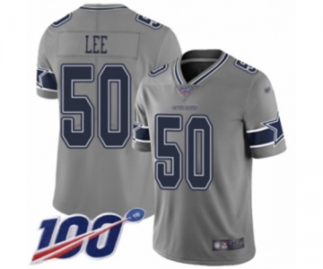 Men's Dallas Cowboys #50 Sean Lee Limited Gray Inverted Legend 100th Season Football Jersey