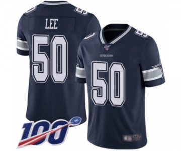 Men's Dallas Cowboys #50 Sean Lee Navy Blue Team Color Vapor Untouchable Limited Player 100th Season Football Jersey