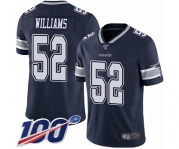 Men's Dallas Cowboys #52 Connor Williams Navy Blue Team Color Vapor Untouchable Limited Player 100th Season Football Jersey