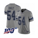 Men's Dallas Cowboys #54 Chuck Howley Limited Gray Inverted Legend 100th Season Football Jersey