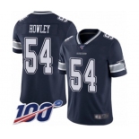 Men's Dallas Cowboys #54 Chuck Howley Navy Blue Team Color Vapor Untouchable Limited Player 100th Season Football Jersey