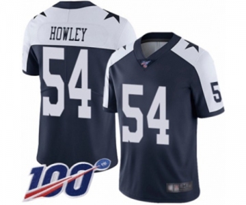 Men's Dallas Cowboys #54 Chuck Howley Navy Blue Throwback Alternate Vapor Untouchable Limited Player 100th Season Football Jersey