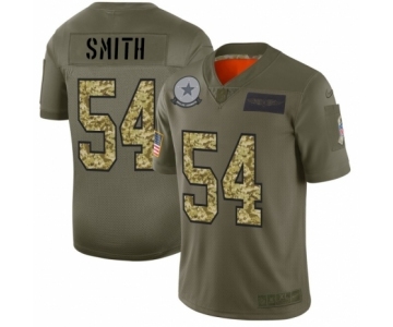 Men's Dallas Cowboys #54 Jaylon Smith 2019 Olive Camo Salute to Service Limited Jersey