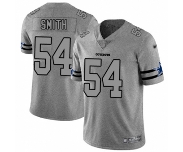 Men's Dallas Cowboys #54 Jaylon Smith Gray Team Logo Gridiron Limited Player Football Jersey