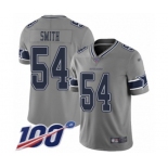 Men's Dallas Cowboys #54 Jaylon Smith Limited Gray Inverted Legend 100th Season Football Jersey