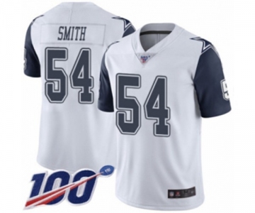 Men's Dallas Cowboys #54 Jaylon Smith Limited White Rush Vapor Untouchable 100th Season Football Jersey