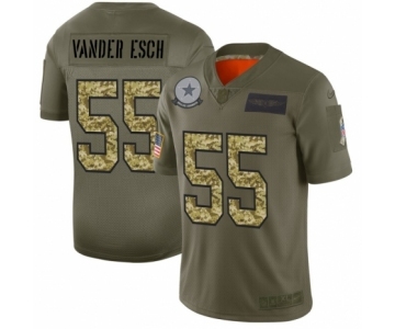 Men's Dallas Cowboys #55 Leighton Vander Esch 2019 Olive Camo Salute to Service Limited Jersey