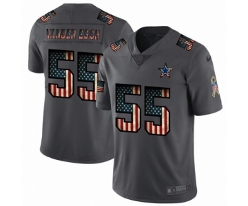 Men's Dallas Cowboys #55 Leighton Vander Esch Limited Black USA Flag 2019 Salute To Service Football Jersey