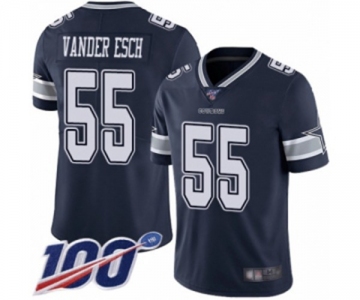 Men's Dallas Cowboys #55 Leighton Vander Esch Navy Blue Team Color Vapor Untouchable Limited Player 100th Season Football Jersey