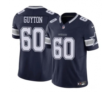 Men's Dallas Cowboys #60 Tyler Guyton Navy 2024 Draft F.U.S.E Vapor Untouchable Limited Football Stitched Jersey