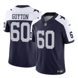 Men's Dallas Cowboys #60 Tyler Guyton Navy White 2024 Draft F.U.S.E Thanksgiving Vapor Untouchable Limited Football Stitched Jersey