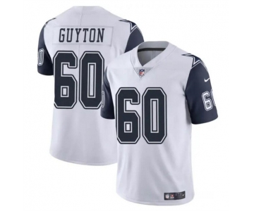 Men's Dallas Cowboys #60 Tyler Guyton White 2024 Draft Color Rush Limited Football Stitched Jersey