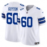 Men's Dallas Cowboys #60 Tyler Guyton White 2024 F.U.S.E Draft Vapor Untouchable Limited Football Stitched Jersey