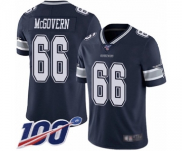 Men's Dallas Cowboys #66 Connor McGovern Navy Blue Team Color Vapor Untouchable Limited Player 100th Season Football Jersey