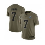 Men's Dallas Cowboys #7 Trevon Diggs 2022 Olive Salute To Service Limited Stitched Jersey