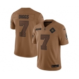 Men's Dallas Cowboys #7 Trevon Diggs 2023 Brown Salute To Service Limited Football Stitched Jersey