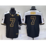 Men's Dallas Cowboys #7 Trevon Diggs Black Gold Thanksgiving With Patch Stitched Jersey