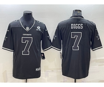 Men's Dallas Cowboys #7 Trevon Diggs Black With 1960 Patch Limited Stitched Football Jersey