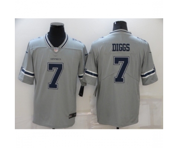 Men's Dallas Cowboys #7 Trevon Diggs Gray Limited Player Jersey