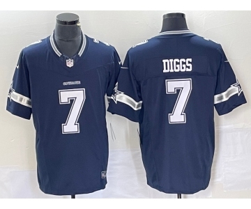 Men's Dallas Cowboys #7 Trevon Diggs Navy Blue 2023 FUSE Vapor Untouchable Stitched Jersey