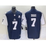 Men's Dallas Cowboys #7 Trevon Diggs Navy Blue FUSE Vapor Thanksgiving 1960 Patch Limited Stitched Jersey