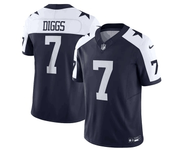 Men's Dallas Cowboys #7 Trevon Diggs Navy Thanksgiving 2023 F.U.S.E. Limited Stitched Football Jersey