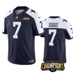 Men's Dallas Cowboys #7 Trevon Diggs Navy White 2023 F.U.S.E. NFC East Champions Patch Football Stitched Jersey