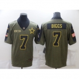 Men's Dallas Cowboys #7 Trevon Diggs Olive Gold 2021 Salute To Service Limited Player Jersey