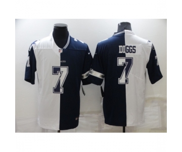 Men's Dallas Cowboys #7 Trevon Diggs White-Blue Fashion Football Limited Jersey