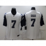 Men's Dallas Cowboys #7 Trevon Diggs White Thanksgiving Throwback Limited Jersey