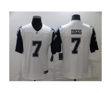 Men's Dallas Cowboys #7 Trevon Diggs White Thanksgiving Throwback Limited Jersey