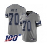 Men's Dallas Cowboys #70 Zack Martin Limited Gray Inverted Legend 100th Season Football Jersey