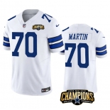 Men's Dallas Cowboys #70 Zack Martin White 2023 F.U.S.E. NFC East Champions Patch Football Stitched Jersey