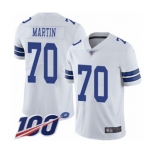 Men's Dallas Cowboys #70 Zack Martin White Vapor Untouchable Limited Player 100th Season Football Jersey