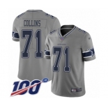 Men's Dallas Cowboys #71 La'el Collins Limited Gray Inverted Legend 100th Season Football Jersey