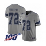 Men's Dallas Cowboys #72 Travis Frederick Limited Gray Inverted Legend 100th Season Football Jersey