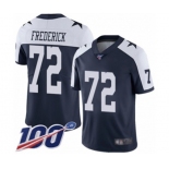 Men's Dallas Cowboys #72 Travis Frederick Navy Blue Throwback Alternate Vapor Untouchable Limited Player 100th Season Football Jersey